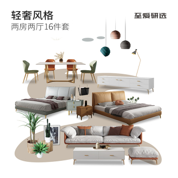 至爱研选 轻奢风 风格两房两厅16件套-zayx