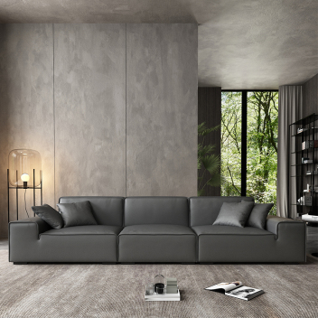 意式极简风科技布沙发 四人位 ZASFB-057-ED 灰色