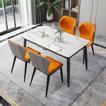 现代简约风伸缩功能岩板餐桌椅 ZACZY-018-zayx