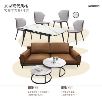 至爱研选 现代风格客餐厅套餐8件套 ZACPTC-024