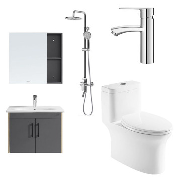 箭牌 卫浴四件套 箭牌浴室柜 ADGMD7G3237-F+箭牌花洒 AG3306+法恩莎龙头 F1A9073CP+安华马桶 aB1367/NL131