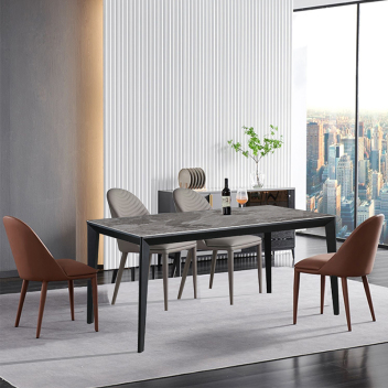 意式极简风岩板餐桌椅 ZACZY-007-zayx