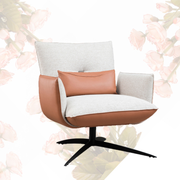 意式极简皮布结合休闲椅 ZADY-005