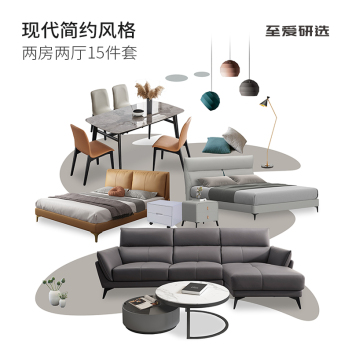 至爱研选 现代简约9 风格两房两厅15件套
