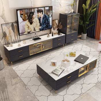 轻奢风岩板茶几电视柜组合 ZACJB-017 ZASGB-017-zayx