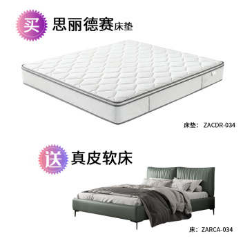 【买思丽德赛床垫送真皮软床】卧室两件套套餐  ZARCA-034 ZACDR-034