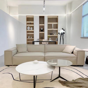 意式极简风全真皮沙发  ZASFA-064-ED