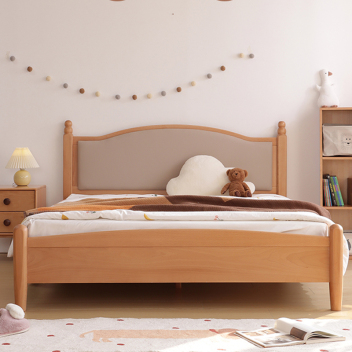 北欧风实木儿童床  1.5*1.9m ZASMC-050-1519（卡其色）