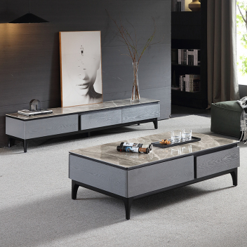 意式极简风岩板茶几电视柜组合 ZACJB-014 ZASGB-014