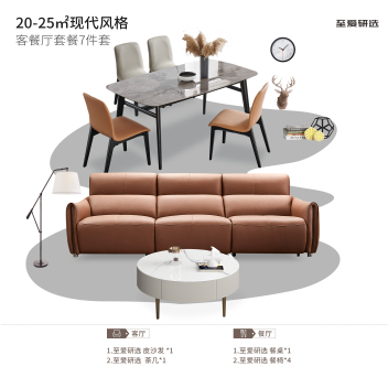 至爱研选 现代风格客餐厅套餐8件套 ZACPTC-029