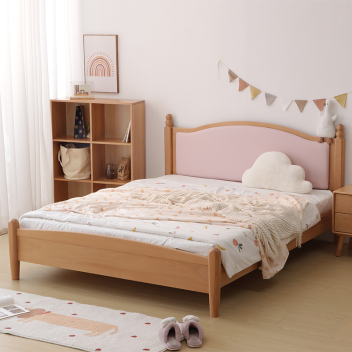 北欧风实木儿童床  1.2*1.9m ZASMC-050-1219（粉色）