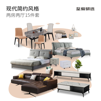 至爱研选 现代简约8 风格两房两厅15件套