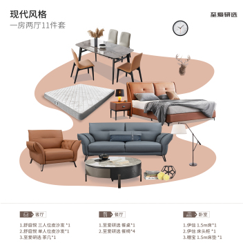 现代简约风 一房两厅11件套套餐 ZACPTC-010 