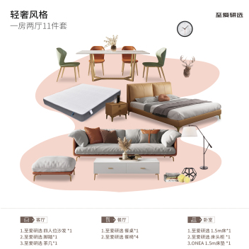 轻奢风 一房两厅11件套套餐 