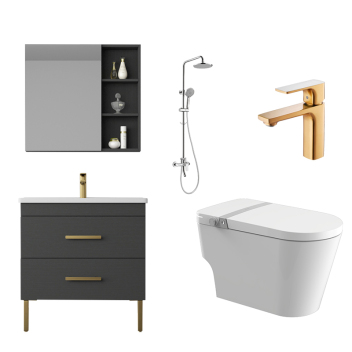 法恩莎 卫浴四件套 浴室柜 FJGD3616F-F+龙头 F1A9040MG+花洒 F2M9032SC-A+智能马桶 L1