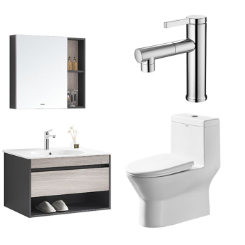 安华 卫浴三件套 马桶 aB1351 +龙头 N11M980CP+浴室柜 N2D80G17-F