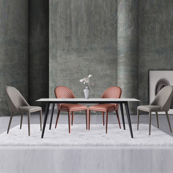 现代简约风 岩板餐桌椅 ZACZY-012-1400 ZACZY-007-2 包邮