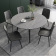 现代极简风雪山白哑光岩板伸缩餐桌椅 ZACZY-027 一桌六椅 灰色
