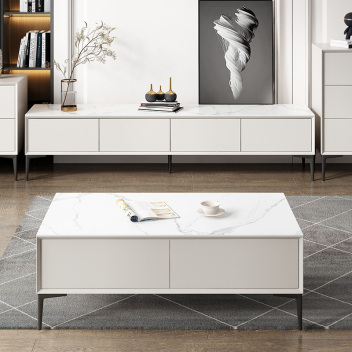 现代极简风岩板茶几电视柜组合 ZACJB-024 ZASGB-024-zayx