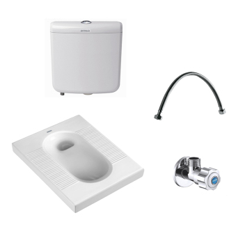 特价四件套 浪鲸蹲便器CS6072+安华水箱NS05+配件（FFO402+1056PC）